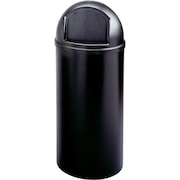RUBBERMAID COMMERCIAL 15 gal Round Marshal Classic Container, Black, Polyethylene; Plastic RCP816088BK